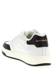 Saint Laurent Bicolor Calfskin Low Top Sneakers