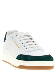 Saint Laurent Bicolor Calfskin Low Top Sneakers