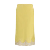 Saint Laurent Bicolor Silk Midi Skirt - IT42 | L
