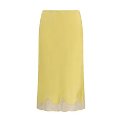 Saint Laurent Bicolor Silk Midi Skirt - IT42 | L