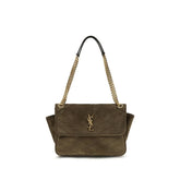 Saint Laurent Bicolor Suede Leather Shoulder Bag