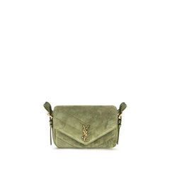 Saint Laurent Bicolor Suede Leather Shoulder Bag