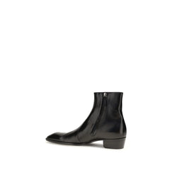 Saint Laurent Black Calf Leather Bos Taurus Ankle Boots