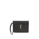 Saint Laurent Black Calf Leather Bos Taurus Clutch Bag