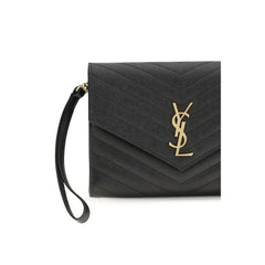 Saint Laurent Black Calf Leather Bos Taurus Clutch Bag