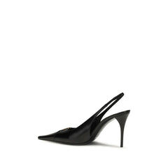Saint Laurent Black Calf Leather Bos Taurus High Heel Pumps