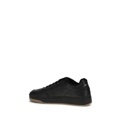 Saint Laurent Black Calf Leather Bos Taurus Low Top Sneakers
