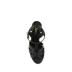 Saint Laurent Black Calf Leather Bos Taurus Platform Sandals - EU39/US9