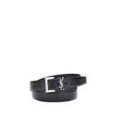 Saint Laurent Black Calf Leather Bos Taurus Regular Belt