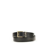 Saint Laurent Black Calf Leather Bos Taurus Regular Belt - 85 cm / 34 Inches