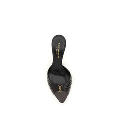 Saint Laurent Black Calf Leather Bos Taurus Sandals