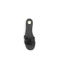 Sandales en cuir de veau noir Bos Taurus Saint Laurent