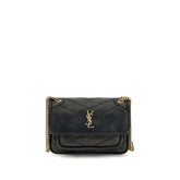 תיק כתף שחור של Saint Laurent מעור עגל בוס טאורוס
