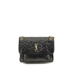 תיק כתף מעור פרה שחור של Saint Laurent
