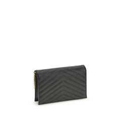 Borsa a spalla Saint Laurent in vitello nero Bos Taurus