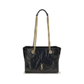 Saint Laurent Black Calf Leather Bos Taurus Shoulder Bag