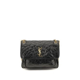 Saint Laurent Black Calf Leather Bos Taurus Shoulder Bag