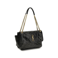 Saint Laurent Black Calf Leather Bos Taurus Shoulder Bag