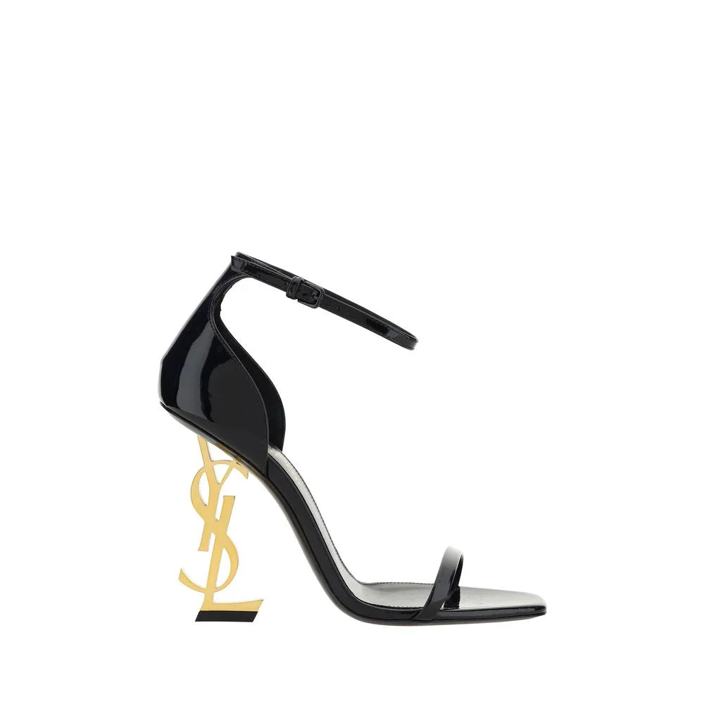 Saint Laurent Opyum Black Calf Leather Sandals | AmeOro