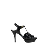 Saint Laurent Black Calf Leather Bos Taurus Stiletto Heel Sandals - EU36/US6