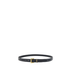 Saint Laurent Black Calf Leather Bos Taurus Thin Belt - 75 cm / 30 Inches