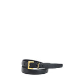 Saint Laurent Black Calf Leather Bos Taurus Thin Belt - 75 cm / 30 Inches