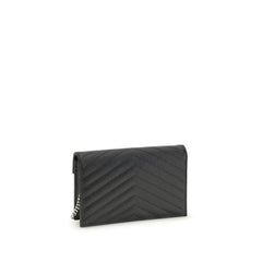 Carteira Saint Laurent Preto Couro de Vaca Bos Taurus