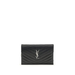 Carteira Saint Laurent Preto Couro de Vaca Bos Taurus