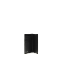 Saint Laurent שחור עור עגל Bos Taurus ארנק