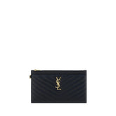 Saint Laurent Black Calf Leather Bos Taurus Wallet