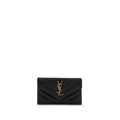 Saint Laurent Svart Kalveskinn Bos Taurus Lommebok