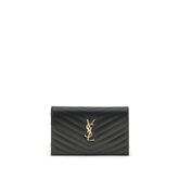 Saint Laurent Black Calf Leather Bos Taurus Wallet