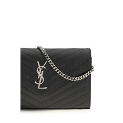 Saint Laurent Svarta Kalvskinn Bos Taurus Plånbok