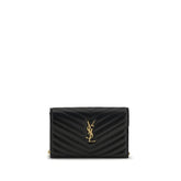 Πορτοφόλι Saint Laurent από δέρμα μοσχαριού μαύρου χρώματος Bos Taurus