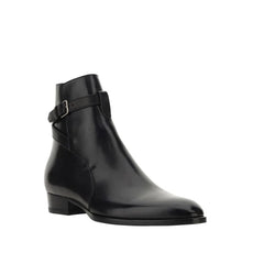 Saint Laurent Black Calfskin Ankle Boots - EU39.5/US6.5