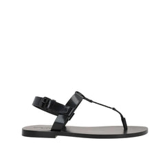 Saint Laurent Black Calfskin Flat Sandals