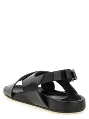Saint Laurent Black Calfskin Flat Sandals - EU 42 | US 9