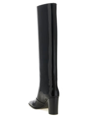 Saint Laurent Black Calfskin Over The Knee