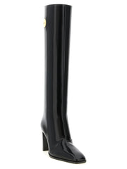 Saint Laurent Black Calfskin Over The Knee