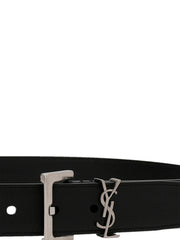 Saint Laurent Black Calfskin Regular Belt