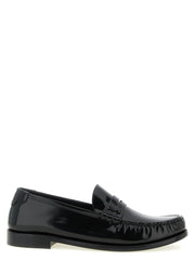 Saint Laurent Black Calfskin Slip-On Loafers