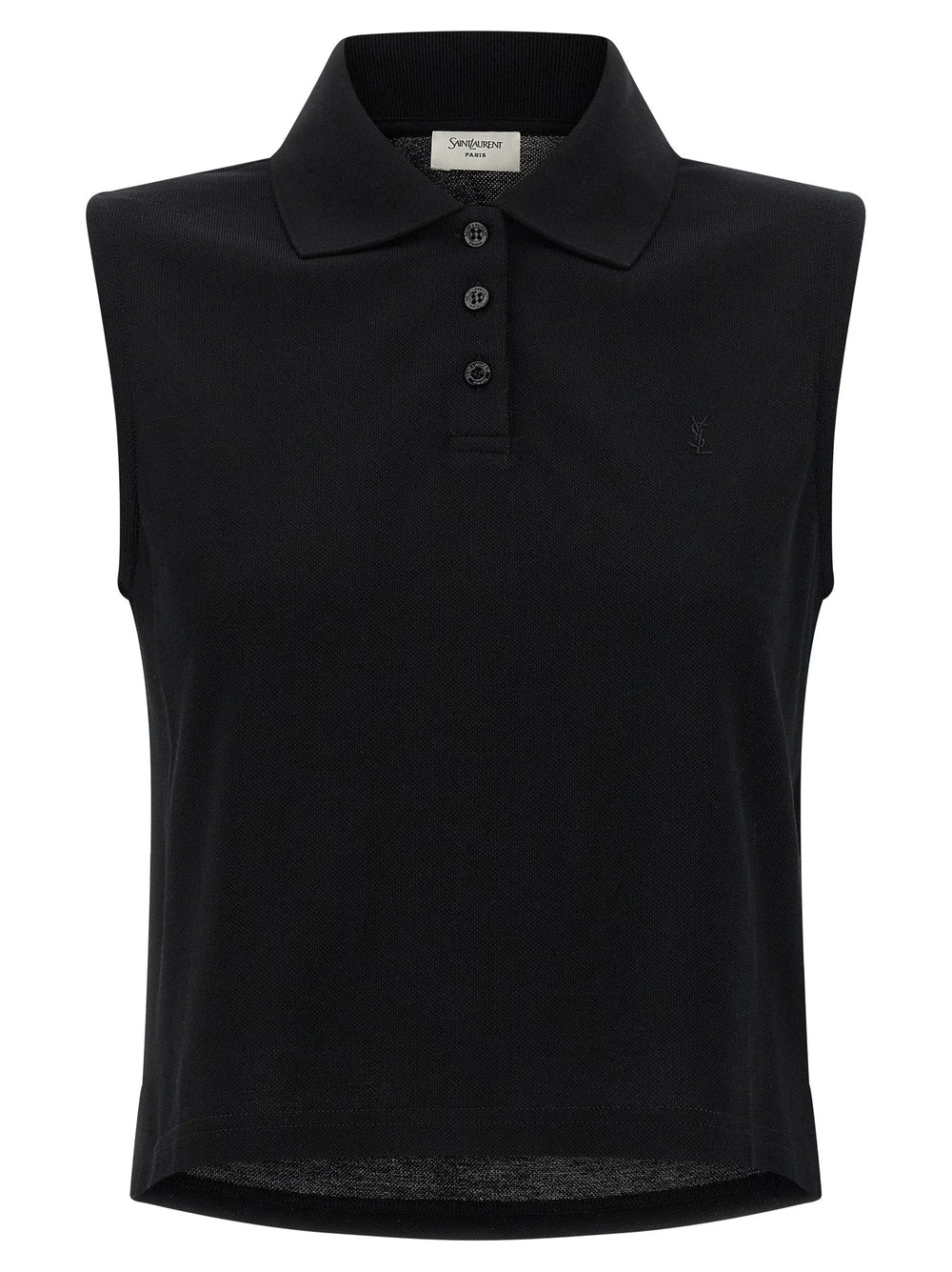 Saint Laurent Black Cotton Polo Shirt - XS