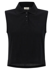 Saint Laurent Black Cotton Polo Shirt - XS
