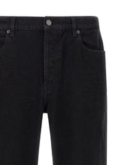 Saint Laurent Black Cotton Straight-Leg Jeans