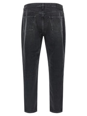 Saint Laurent Schwarze Baumwoll Straight-Leg Jeans
