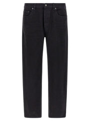 Saint Laurent Black Cotton Straight-Leg Jeans
