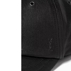 Saint Laurent Black Lamb Leather Cap (Baseball Hat) - 59 cm|L