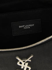 Cierna kabelka Saint Laurent z ovčej kože cez telo