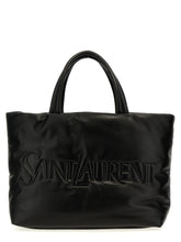 Sac cabas en cuir d'agneau noir Saint Laurent