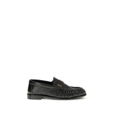 Saint Laurent Black Lamb Ovis Aries Aries Slip-On Loafers - EU39/US9